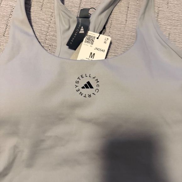 Adidas x Stella McCartney True Strength Yoga Crop Top in Clear Onix Size Medium - Picture 2 of 4